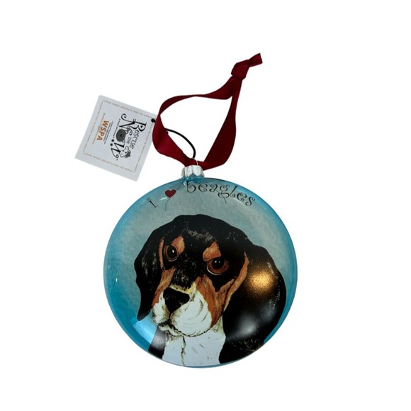 WSPA Mandy Beagle NWT Glass Christmas Ornament 5" - Pavilion Gift Co - Picture 1 of 4